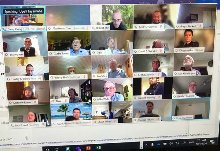 Virtual conference screenshot of several people